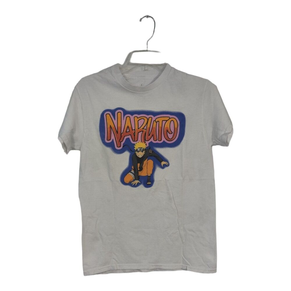 Naruto Uzumaki Shippuden Airbrush Graffiti Adult Small White T-Shirt 2007 Anime